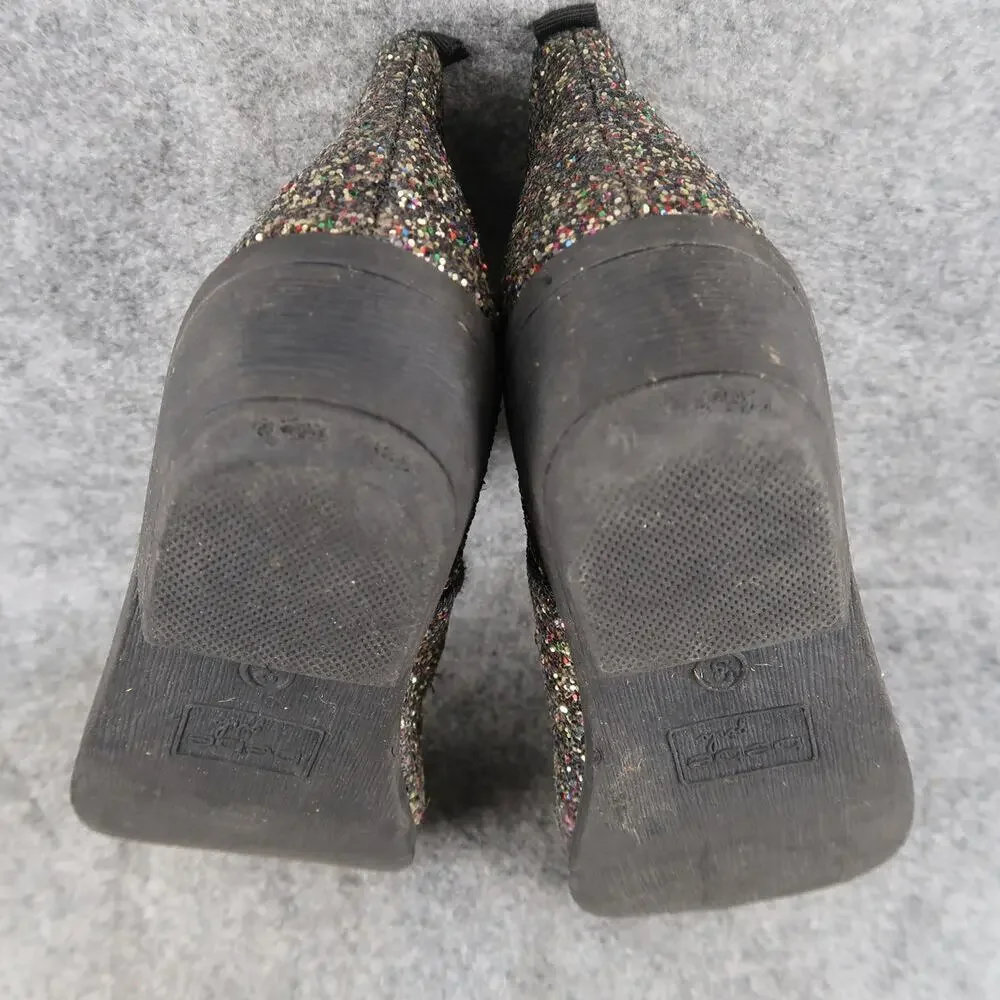 Bebe Girl Shoes Kids 3 Boots Pull On Chelsea Glitter Bootie Block Heel Youth